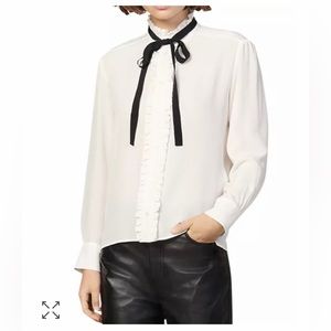 Sandro Hanni Tie Neck silk blouse